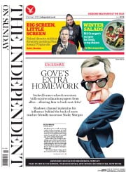The Independent on Sunday (UK) Newspaper Front Page for 1 February 2015
