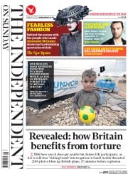 The Independent on Sunday (UK) Newspaper Front Page for 1 March 2015