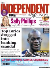 The Independent on Sunday (UK) Newspaper Front Page for 1 July 2012