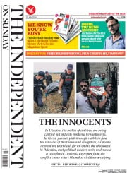 The Independent on Sunday (UK) Newspaper Front Page for 20 July 2014