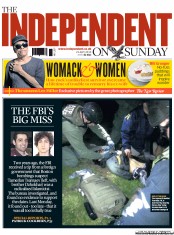 The Independent on Sunday (UK) Newspaper Front Page for 21 April 2013