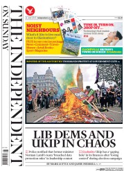 The Independent on Sunday (UK) Newspaper Front Page for 21 June 2015