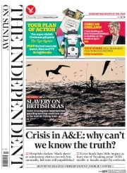 The Independent on Sunday (UK) Newspaper Front Page for 23 November 2014