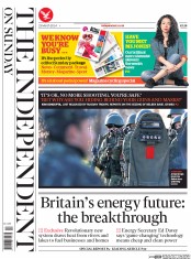 The Independent on Sunday (UK) Newspaper Front Page for 23 March 2014