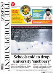 The Independent on Sunday (UK) Newspaper Front Page for 24 January 2016