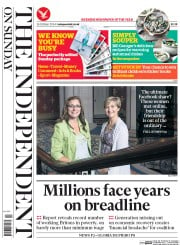 The Independent on Sunday (UK) Newspaper Front Page for 26 October 2014