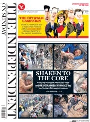The Independent on Sunday (UK) Newspaper Front Page for 26 April 2015