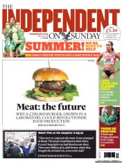 The Independent on Sunday (UK) Newspaper Front Page for 28 July 2013