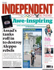 The Independent on Sunday (UK) Newspaper Front Page for 29 July 2012