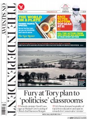 The Independent on Sunday (UK) Newspaper Front Page for 2 February 2014