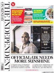 The Independent on Sunday (UK) Newspaper Front Page for 2 August 2015