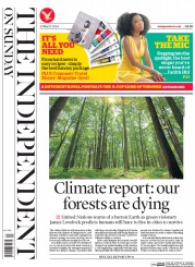 The Independent on Sunday (UK) Newspaper Front Page for 30 March 2014