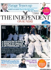 The Independent on Sunday (UK) Newspaper Front Page for 5 February 2012