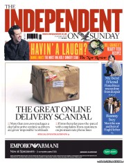 The Independent on Sunday (UK) Newspaper Front Page for 6 January 2013
