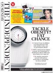 The Independent on Sunday (UK) Newspaper Front Page for 7 February 2016