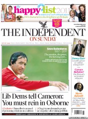 The Independent on Sunday (UK) Newspaper Front Page for 8 May 2011