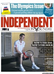 The Independent on Sunday (UK) Newspaper Front Page for 8 July 2012