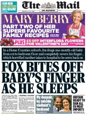 The Mail on Sunday Newspaper Front Page (UK) for 10 February 2013
