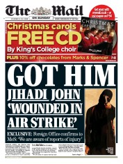 The Mail on Sunday (UK) Newspaper Front Page for 16 November 2014