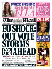 The Mail on Sunday (UK) Newspaper Front Page for 17 January 2016