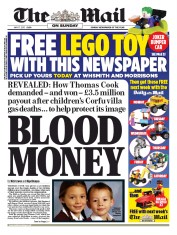 The Mail on Sunday (UK) Newspaper Front Page for 17 May 2015