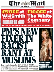 The Mail on Sunday Newspaper Front Page (UK) for 18 November 2012