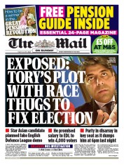 The Mail on Sunday (UK) Newspaper Front Page for 22 March 2015
