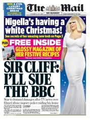 The Mail on Sunday (UK) Newspaper Front Page for 23 November 2014