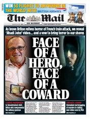The Mail on Sunday Newspaper Front Page (UK) for 23 August 2015