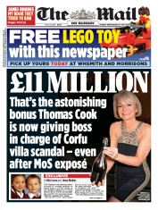 The Mail on Sunday Newspaper Front Page (UK) for 24 May 2015