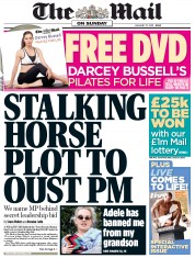 The Mail on Sunday Newspaper Front Page (UK) for 27 January 2013