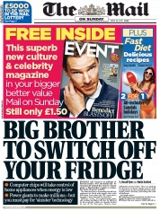 The Mail on Sunday (UK) Newspaper Front Page for 28 April 2013