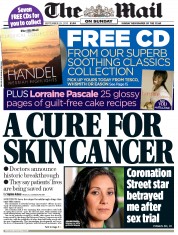 The Mail on Sunday Newspaper Front Page (UK) for 29 September 2013