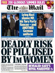 The Mail on Sunday Newspaper Front Page (UK) for 2 February 2014