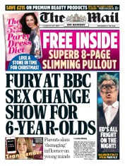 The Mail on Sunday (UK) Newspaper Front Page for 30 October 2016