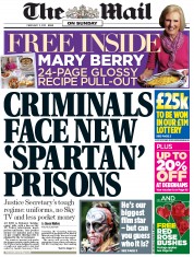 The Mail on Sunday (UK) Newspaper Front Page for 3 February 2013