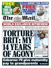 The Mail on Sunday (UK) Newspaper Front Page for 4 October 2015