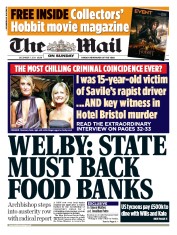 The Mail on Sunday (UK) Newspaper Front Page for 7 December 2014
