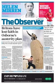 The Observer Newspaper Front Page (UK) for 10 March 2013