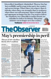 The Observer (UK) Newspaper Front Page for 11 June 2017