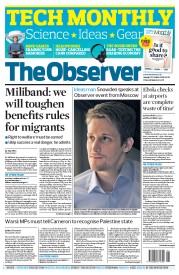 The Observer Newspaper Front Page (UK) for 12 October 2014