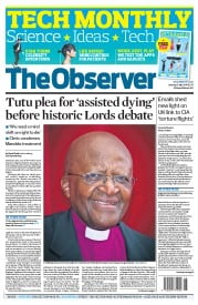The Observer Newspaper Front Page (UK) for 13 July 2014