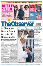 The Observer (UK) Newspaper Front Page for 14 May 2017