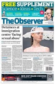 The Observer Newspaper Front Page (UK) for 15 September 2013
