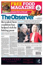 The Observer (UK) Newspaper Front Page for 16 November 2014