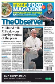 The Observer (UK) Newspaper Front Page for 17 March 2013