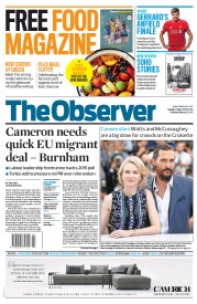 The Observer Newspaper Front Page (UK) for 17 May 2015