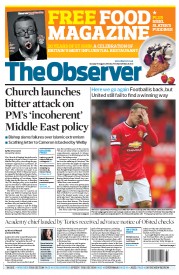 The Observer (UK) Newspaper Front Page for 17 August 2014