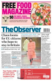 The Observer (UK) Newspaper Front Page for 19 February 2017