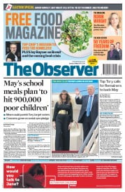 The Observer (UK) Newspaper Front Page for 21 May 2017